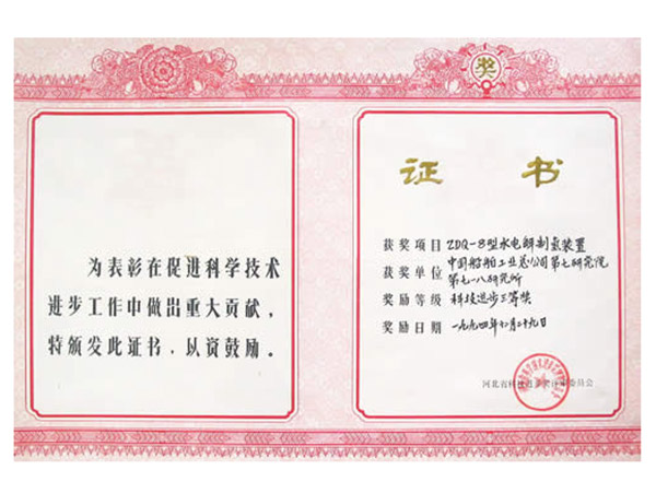 一九九四年科技进步三等奖